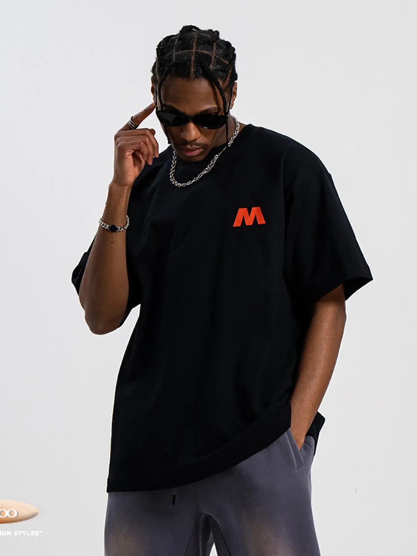 Men's Letter M Round Neck T-Shirt
