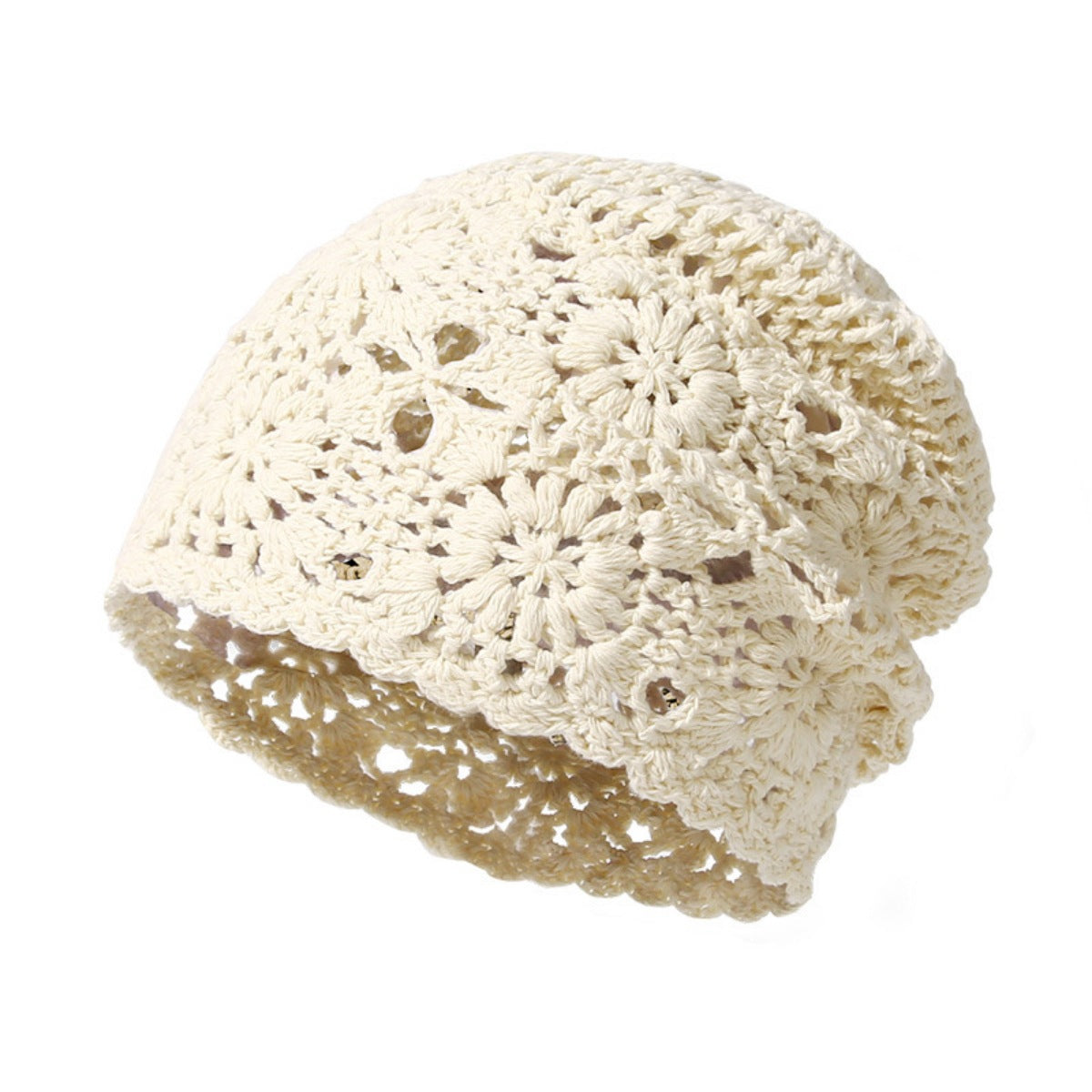 Crochet Floral Beanie Hat