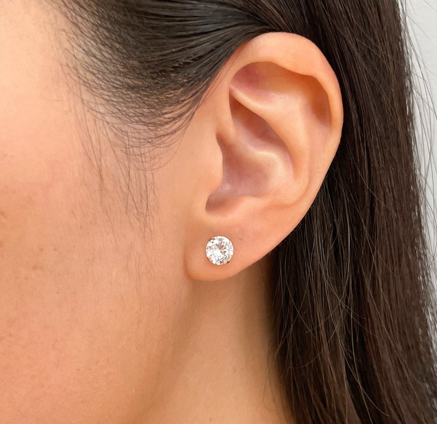 PARIS GOLD CZ STUD EARRINGS