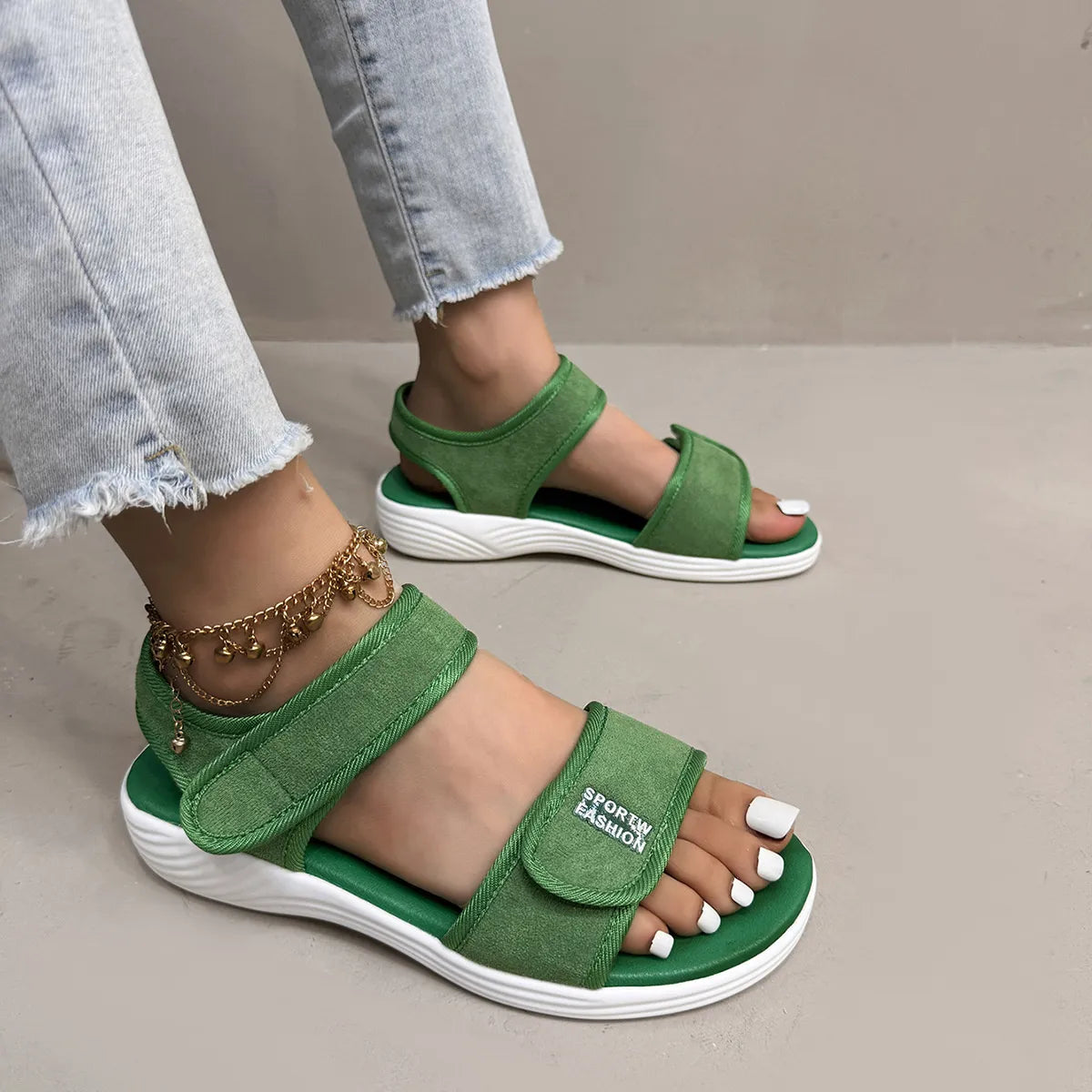 Velcro Strap Open Toe Sandals