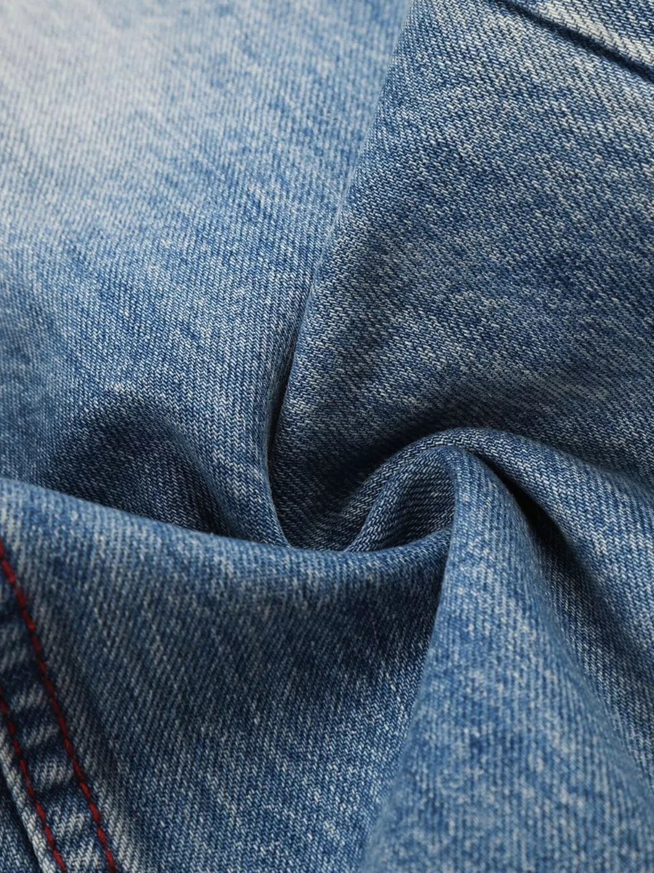 Men's Distressed Wide-Leg Jeans