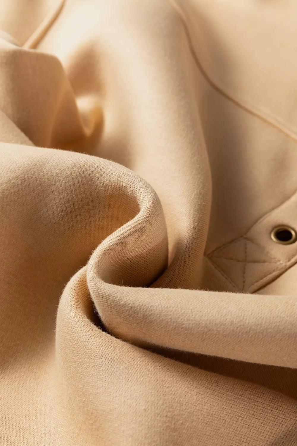 Eyelet Button Placket Dropped Shoulder Sweatshirt