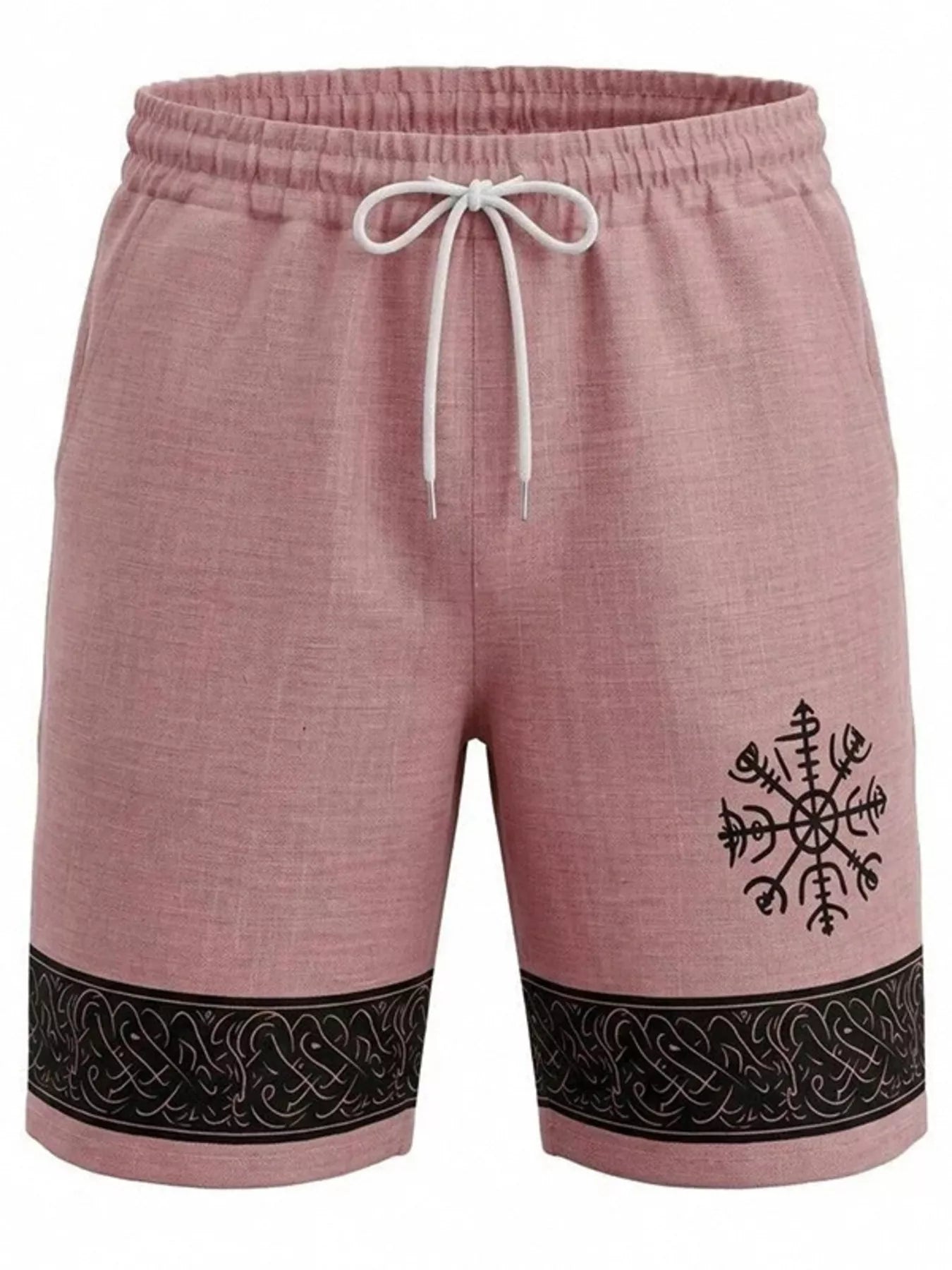 Men's Full Size Linen Blend Drawstring Shorts Plus Size