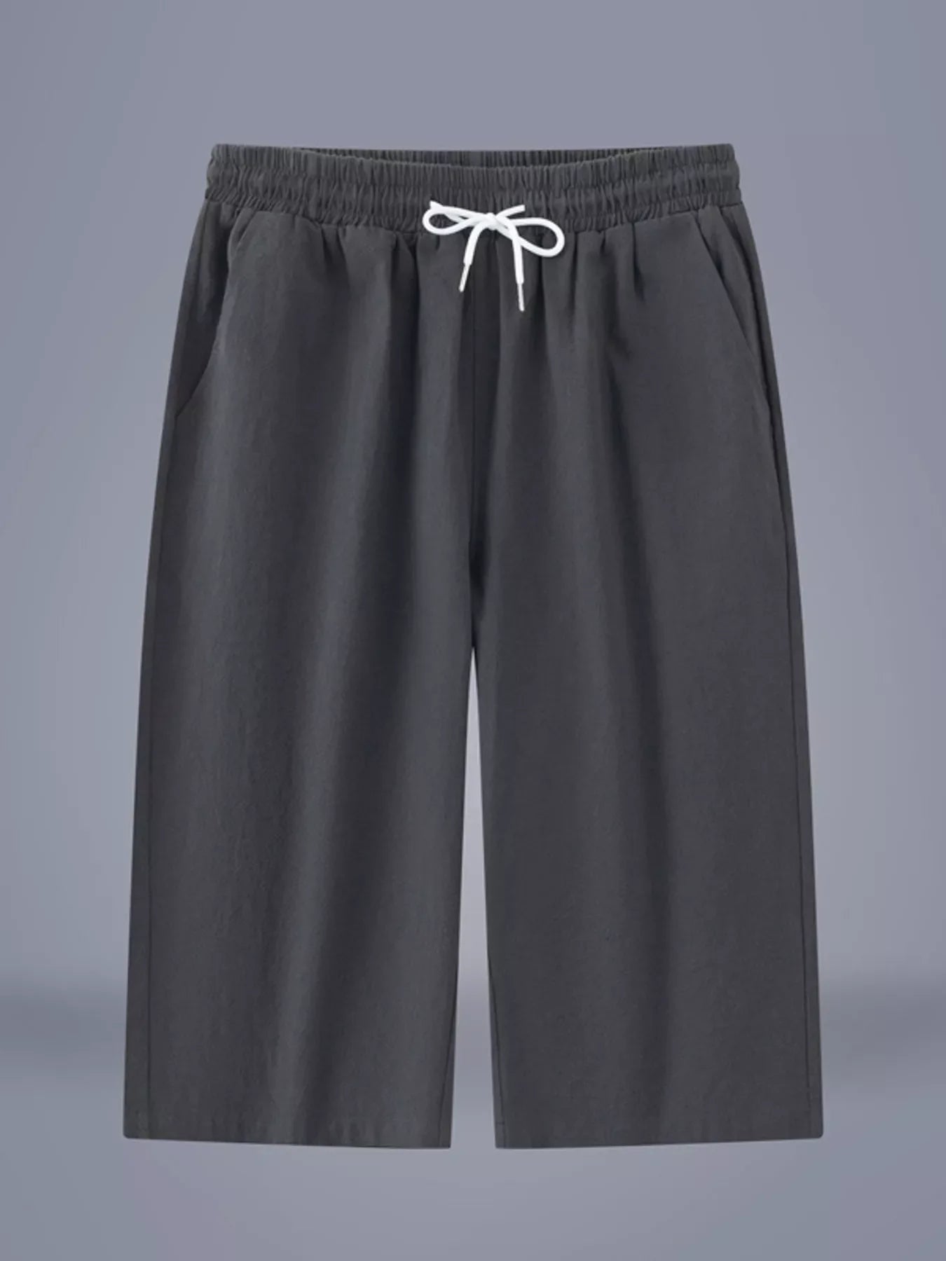 Men's Plus Size Casual Cropped Drawstring Pants