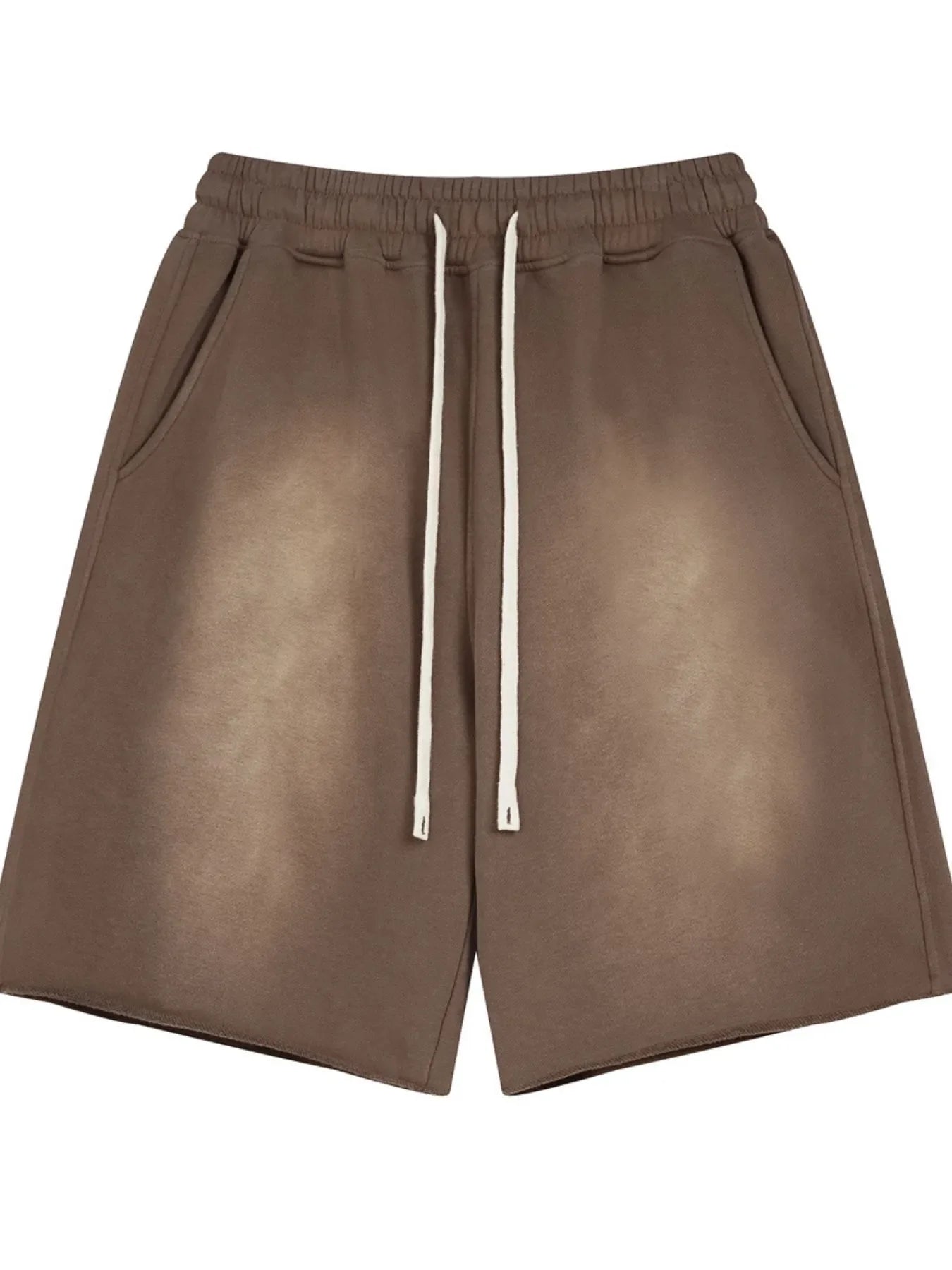 Men's Raw Edge Drawstring Casual Shorts