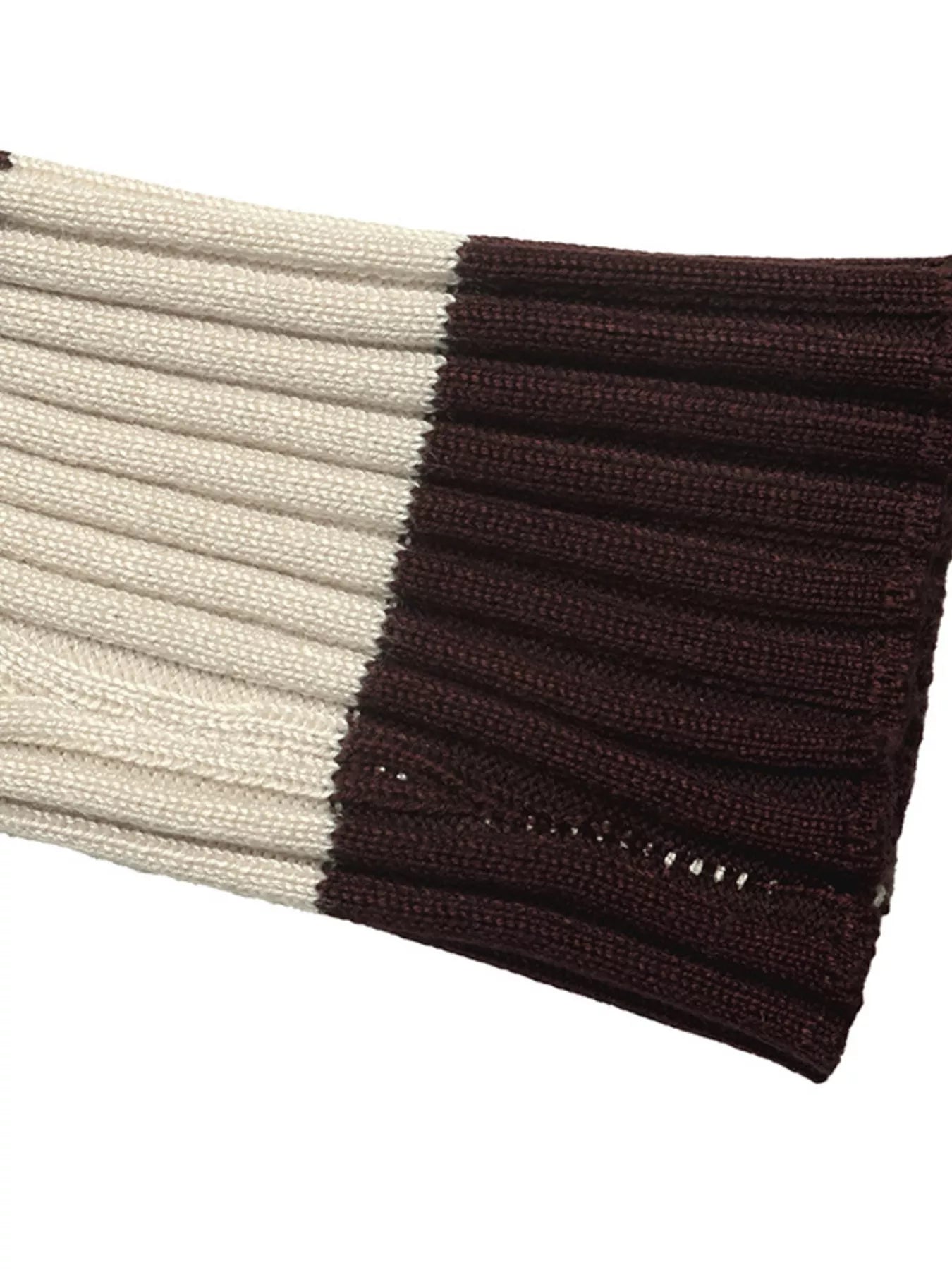 Striped Ribbed Knit Long Sleeve Sweater