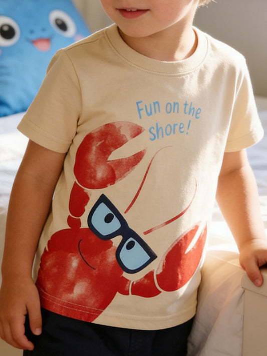 Children's Lobster Graphic Round Neck Tee