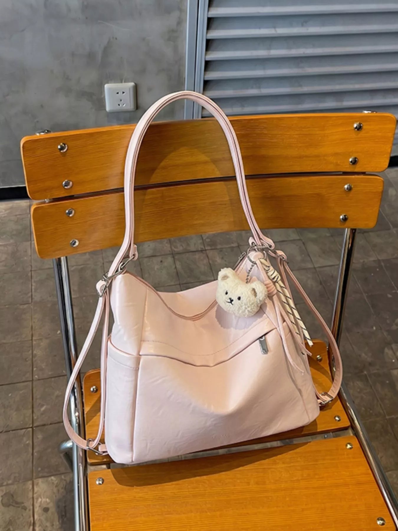 Adjustable Strap Leather Shoulder Bag
