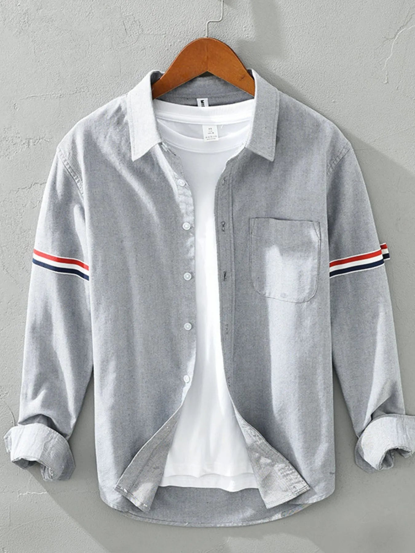 Men's Plus Size Long Sleeve Button-Up Shirt