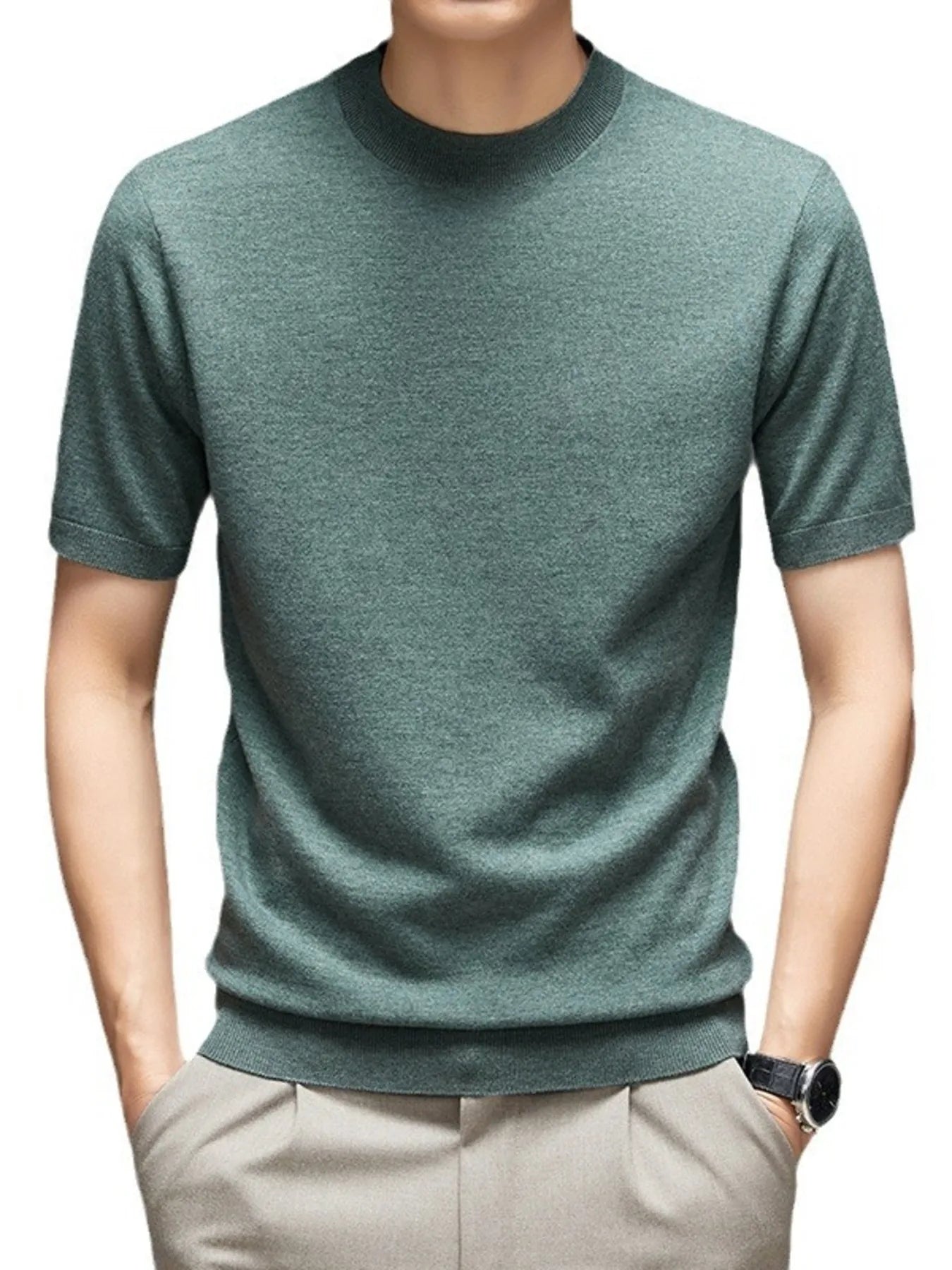 Men's Plus Size Round Neck Short Sleeve Top