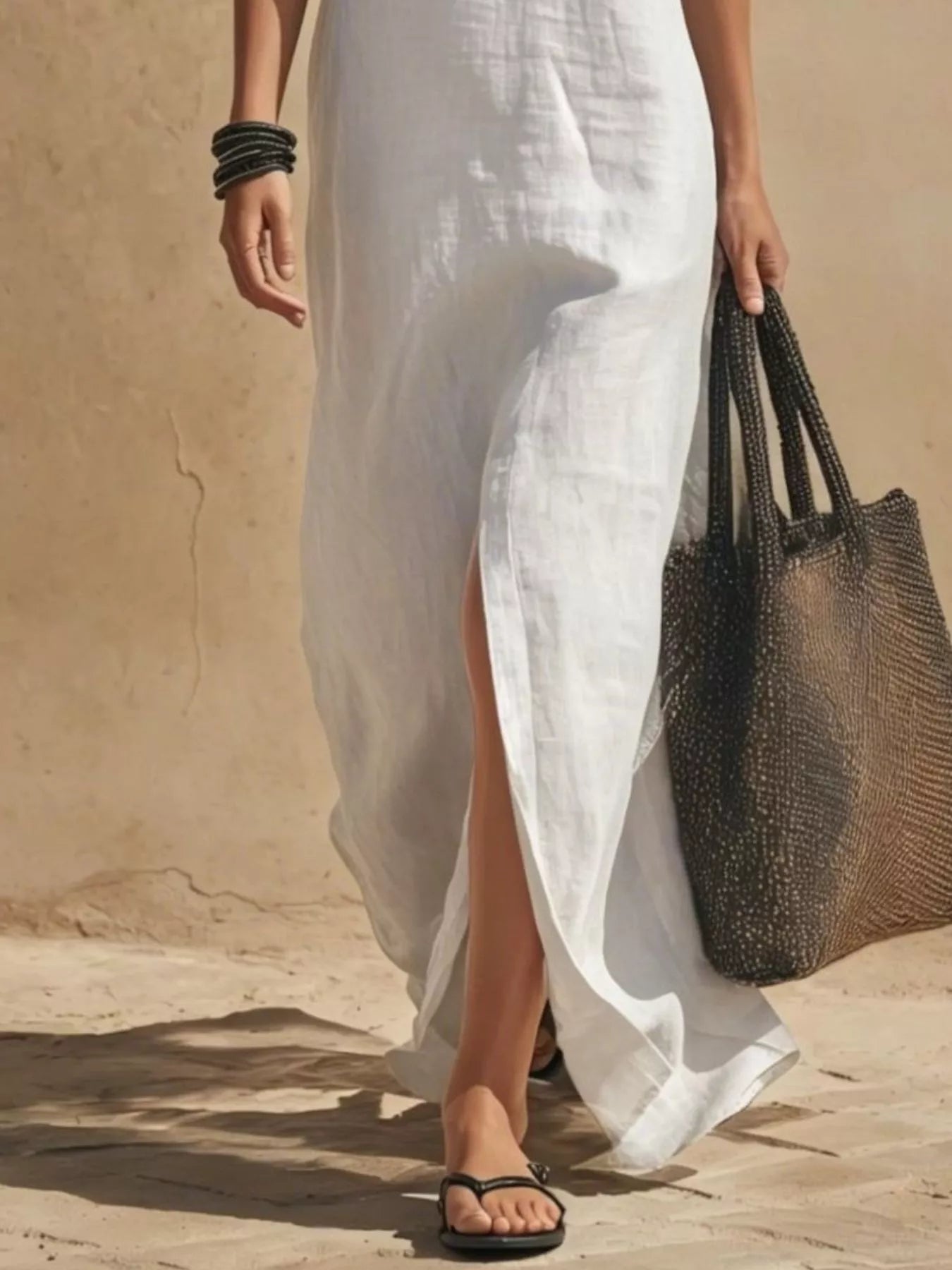 Slit Front Spaghetti Strap Maxi Dress
