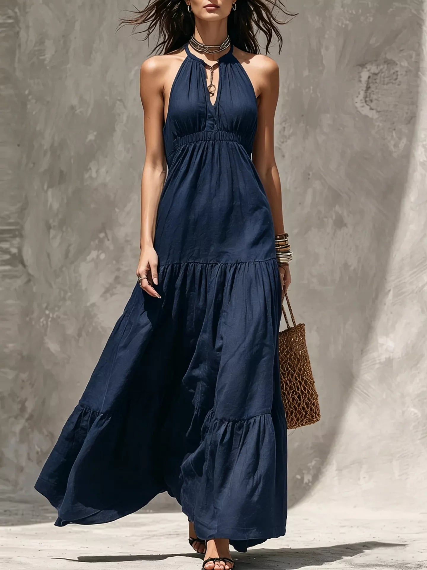Sleeveless Tiered Maxi Dress