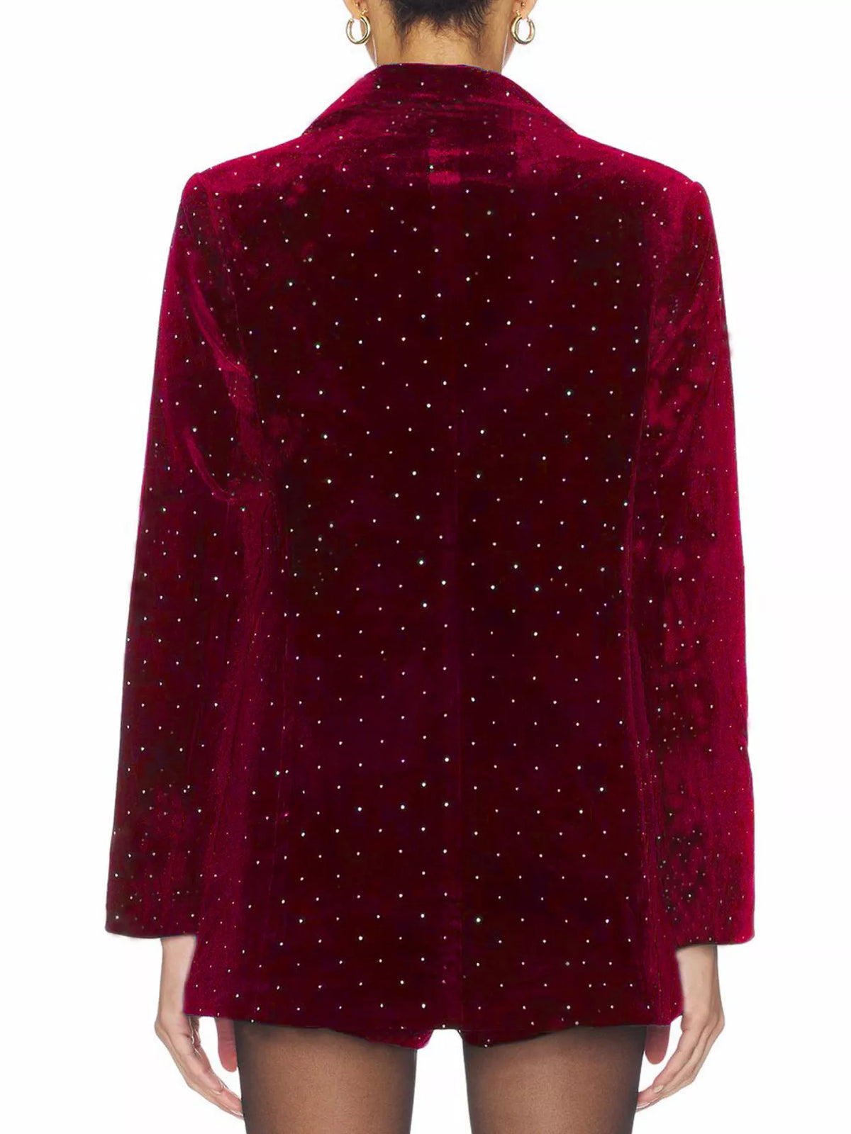 Rhinestone Embellished Single-Breasted Blazer