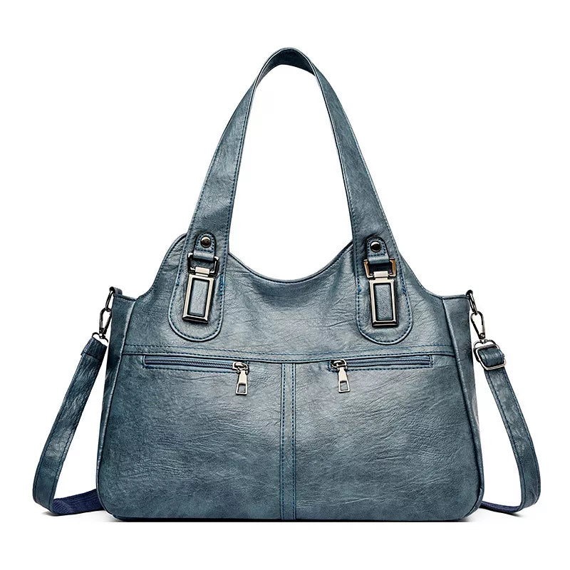 Vintage Style PU Leather Large Handbag