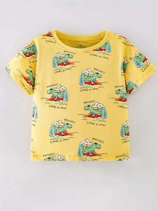 Children's Printed Crew Neck Short Sleeve T-Shirt