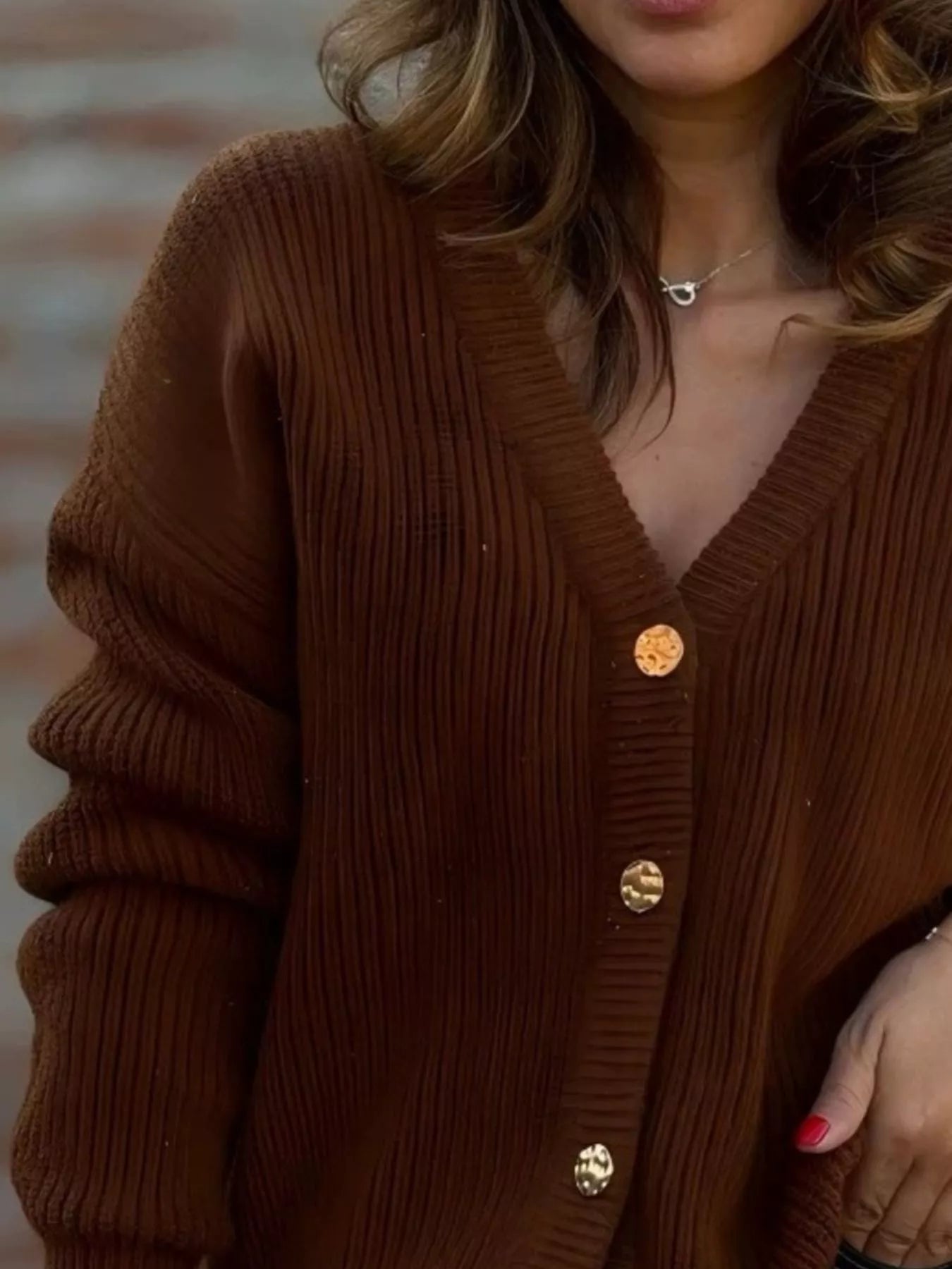 Full Size V-Neck Button-Up Cardigan Plus Size