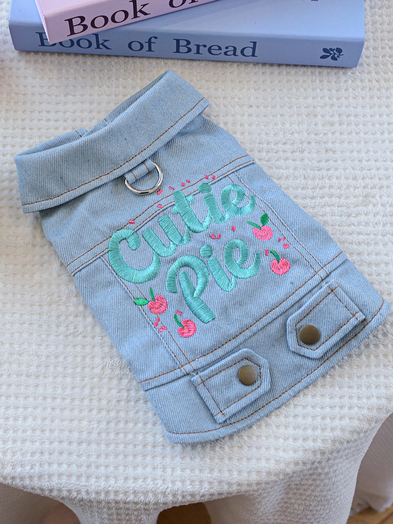 Embroidered Denim Pet Jacket