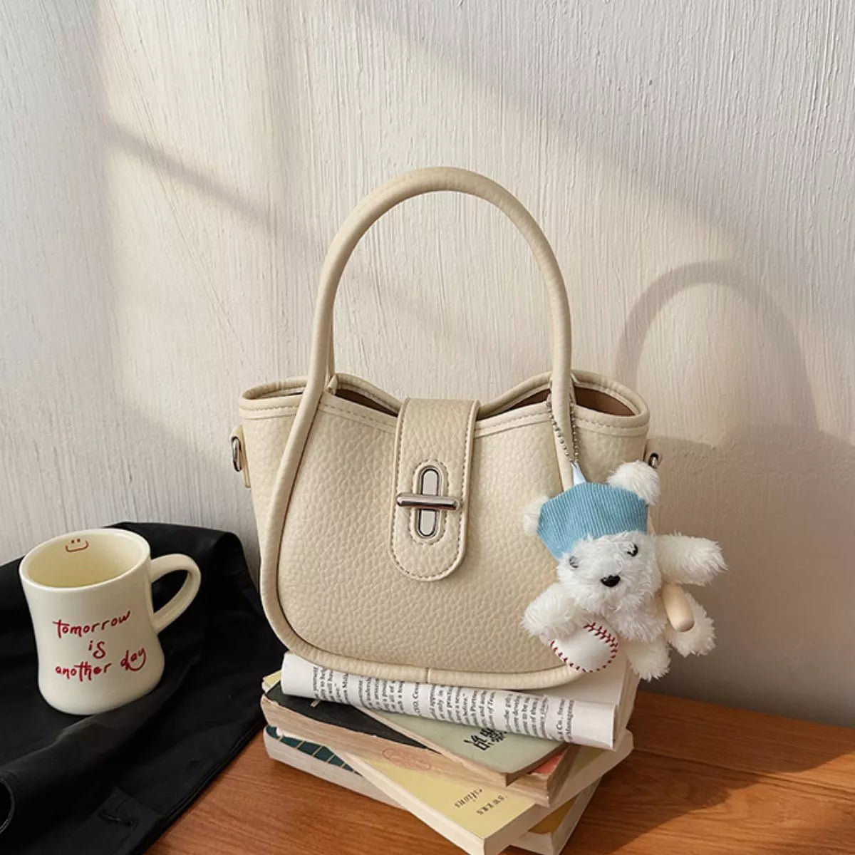 Textured Bucket Handbag