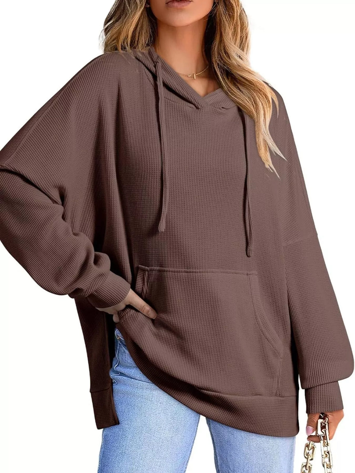 High-Low Hoodie with Kangaroo Pocket