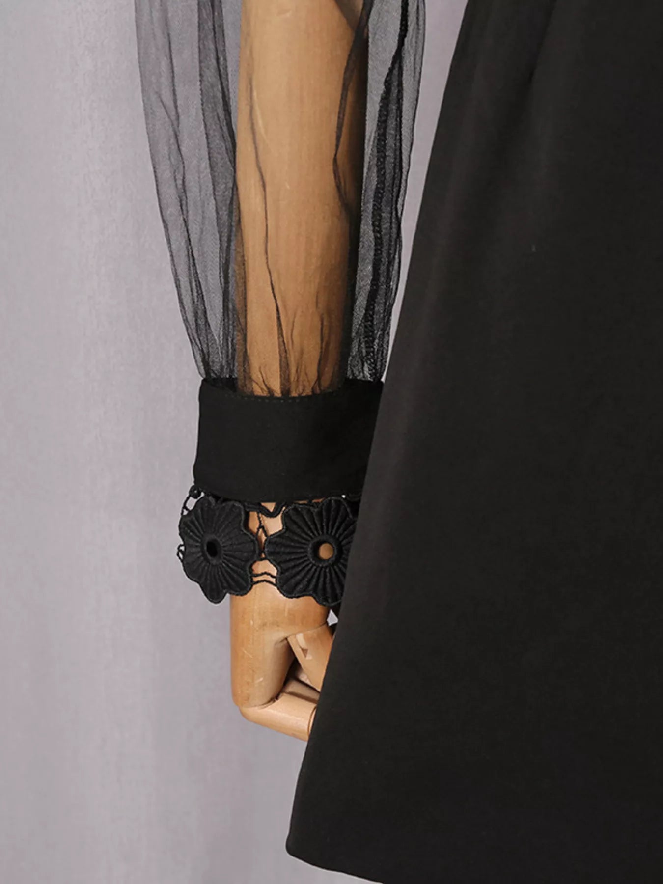 Lace Sheer Sleeve Mini Dress