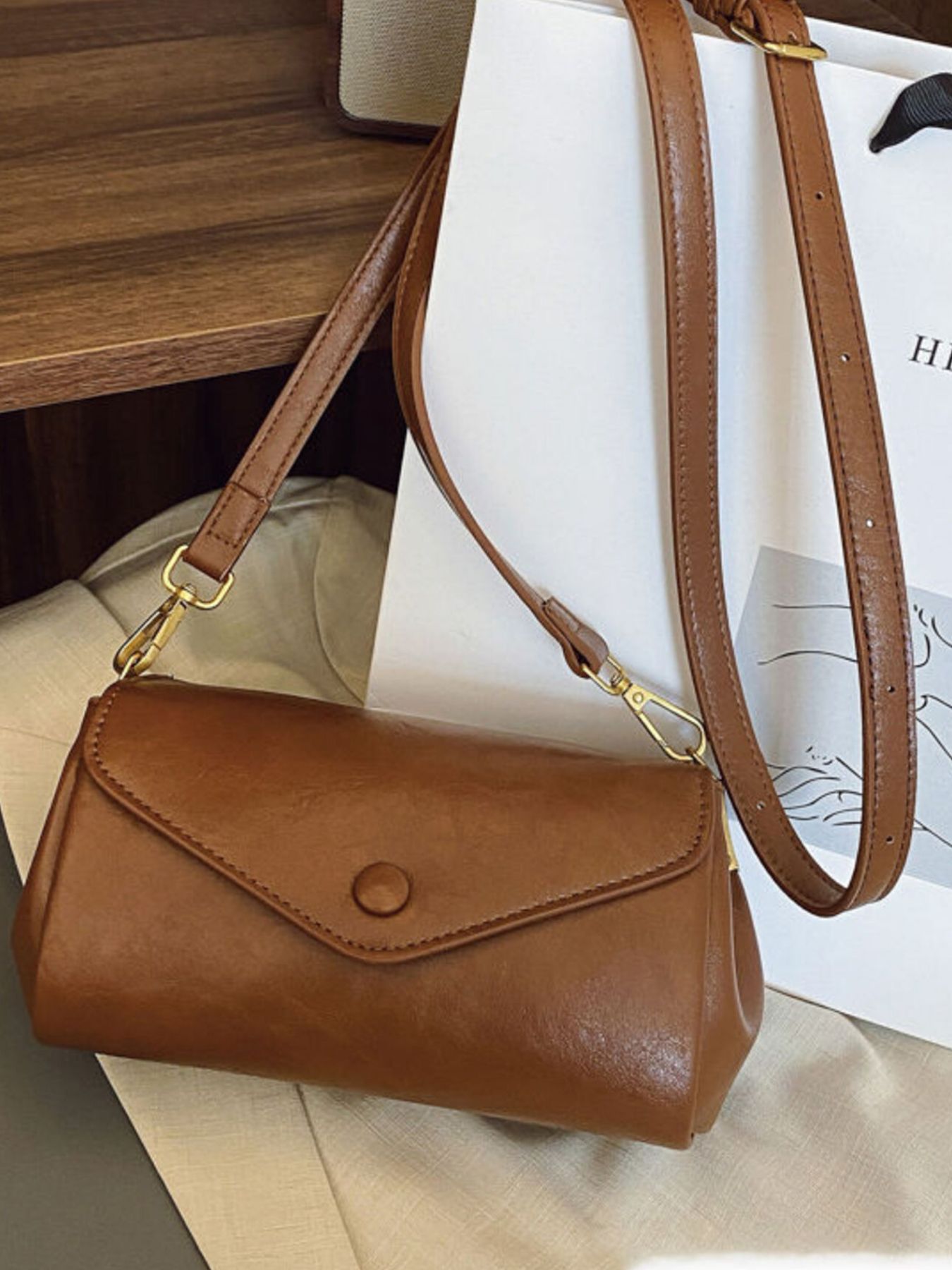 Flap Leather Crossbody Bag