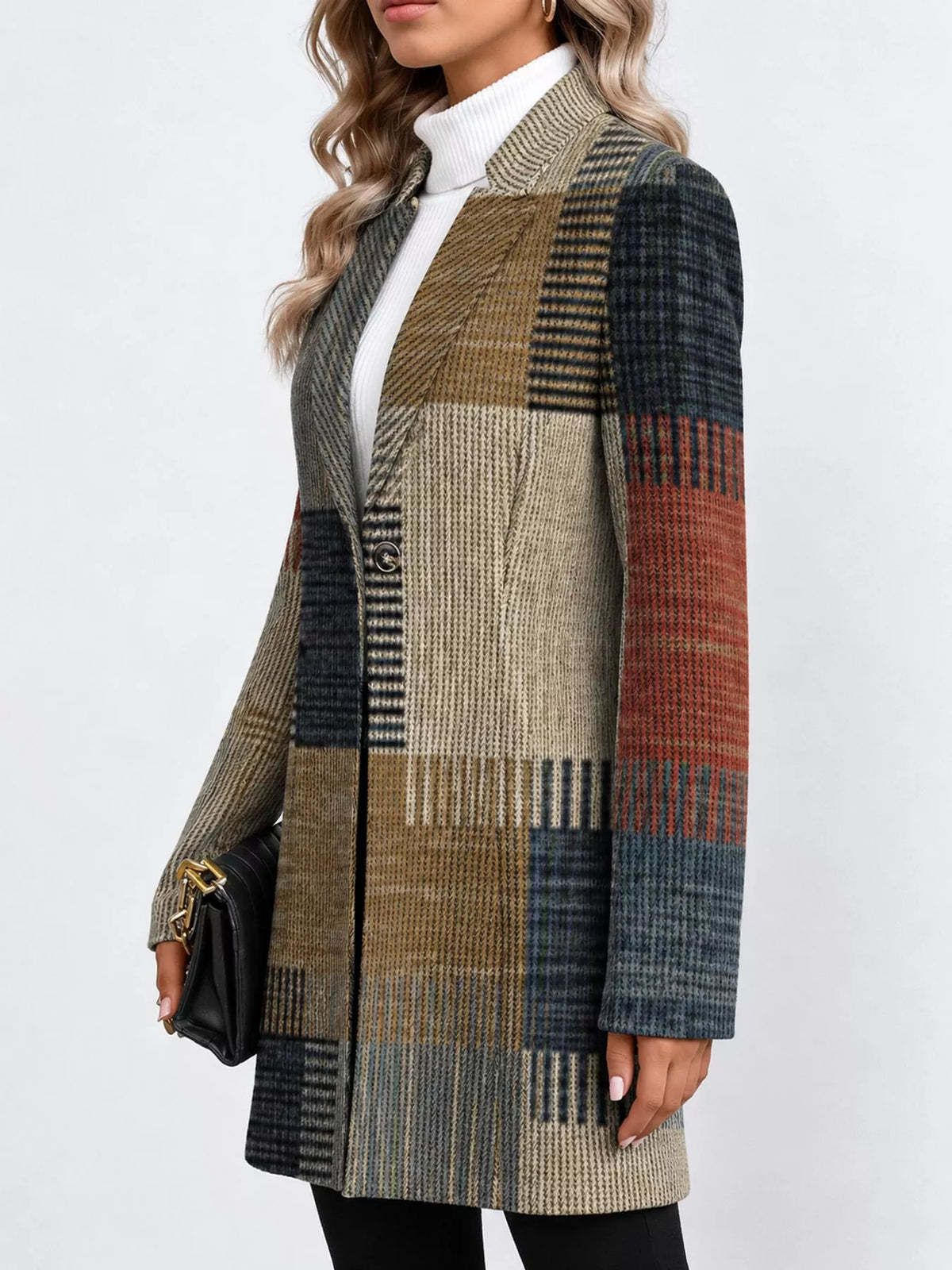 Full Size Long Sleeve Longline Outerwear Plus Size