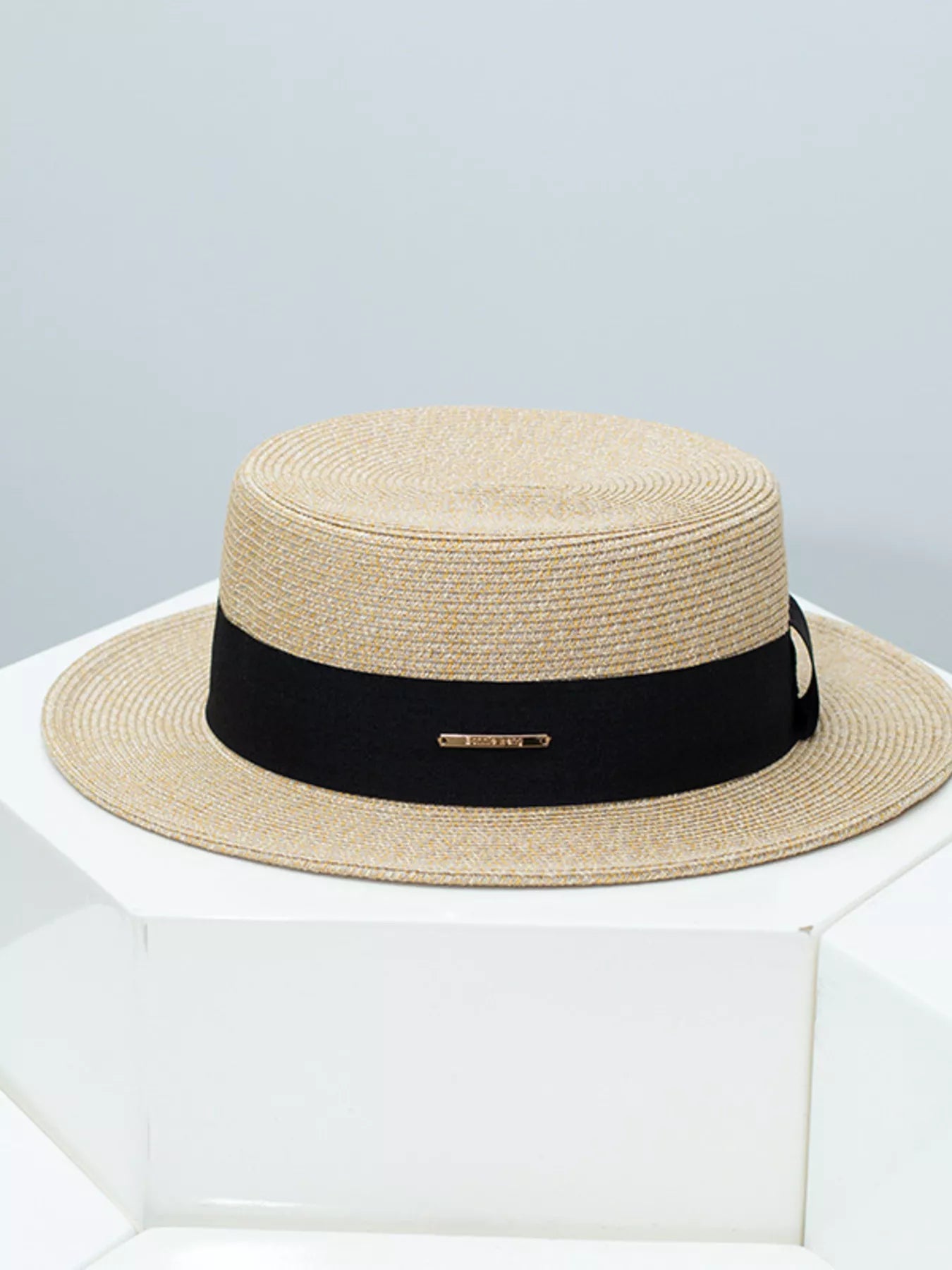 Straw Boater Hat with Ribbon