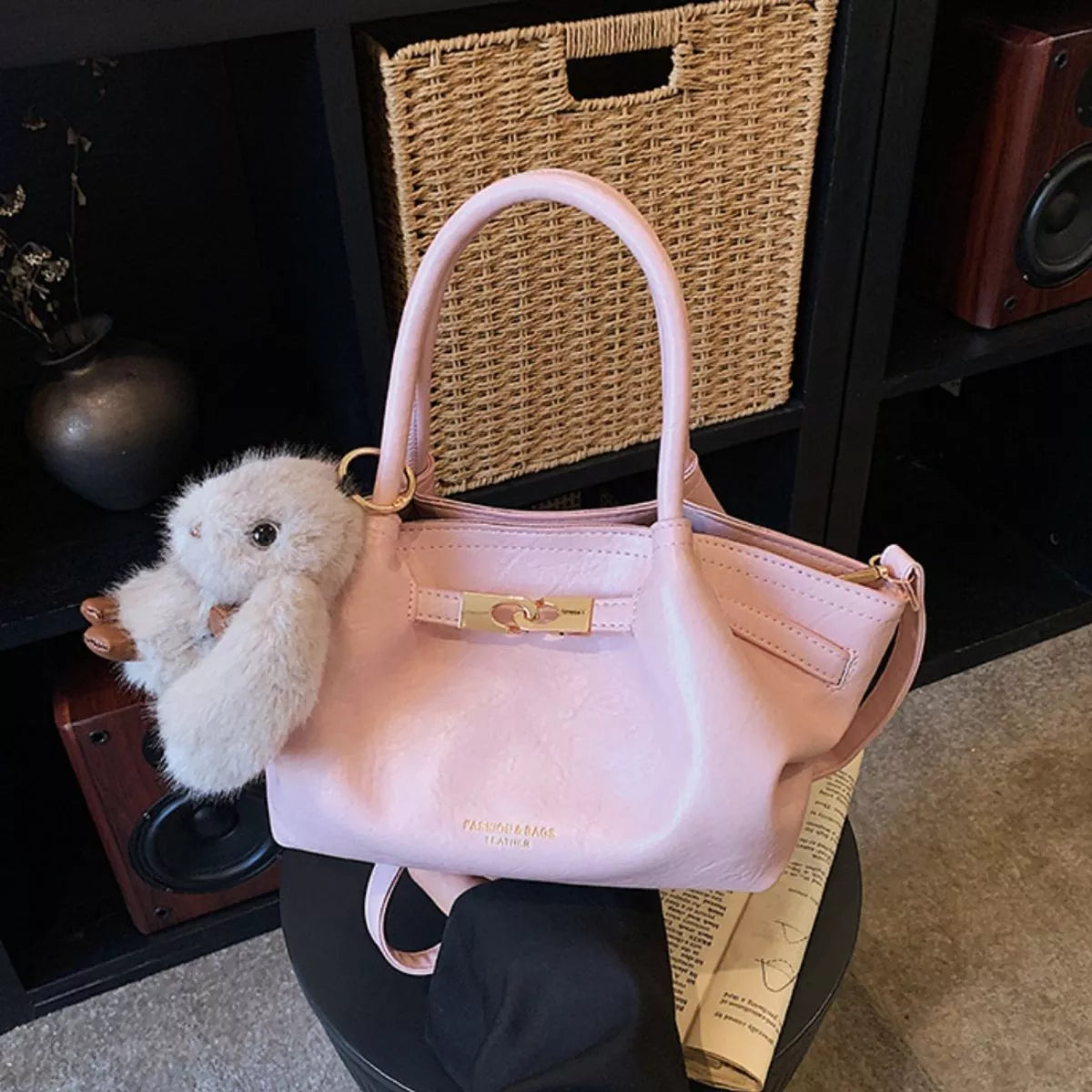 Top Handle Leather Handbag