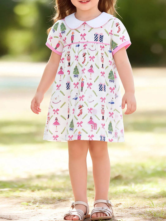 Children's Printed Peter Pan Collar Dress