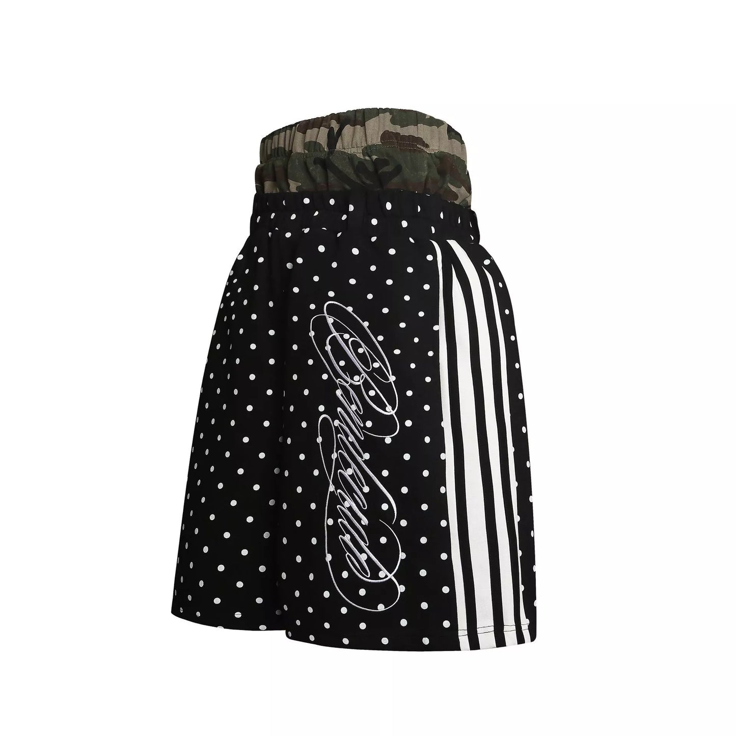 Men's Polka Dot Boxing Shorts with Camouflage Waistband