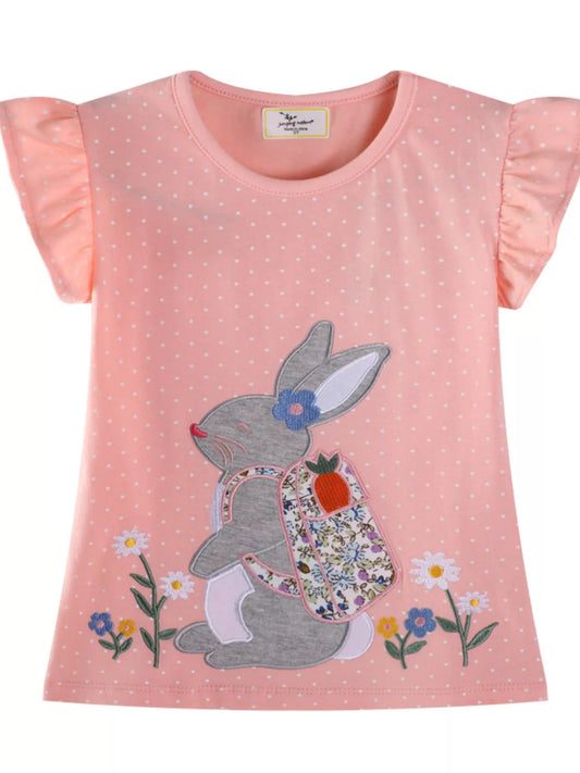Children's Rabbit Ruffle Sleeve T-Shirt