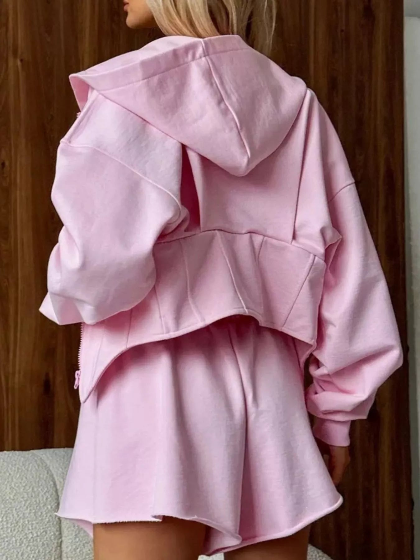 Zip-Up Cropped Hoodie