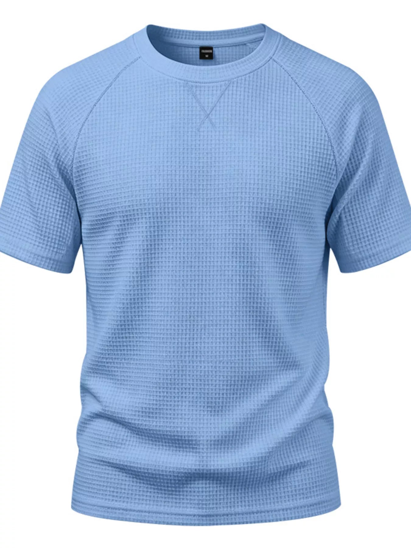 Men's Full Size Waffle Knit Raglan Short Sleeve T-Shirt Plus Size