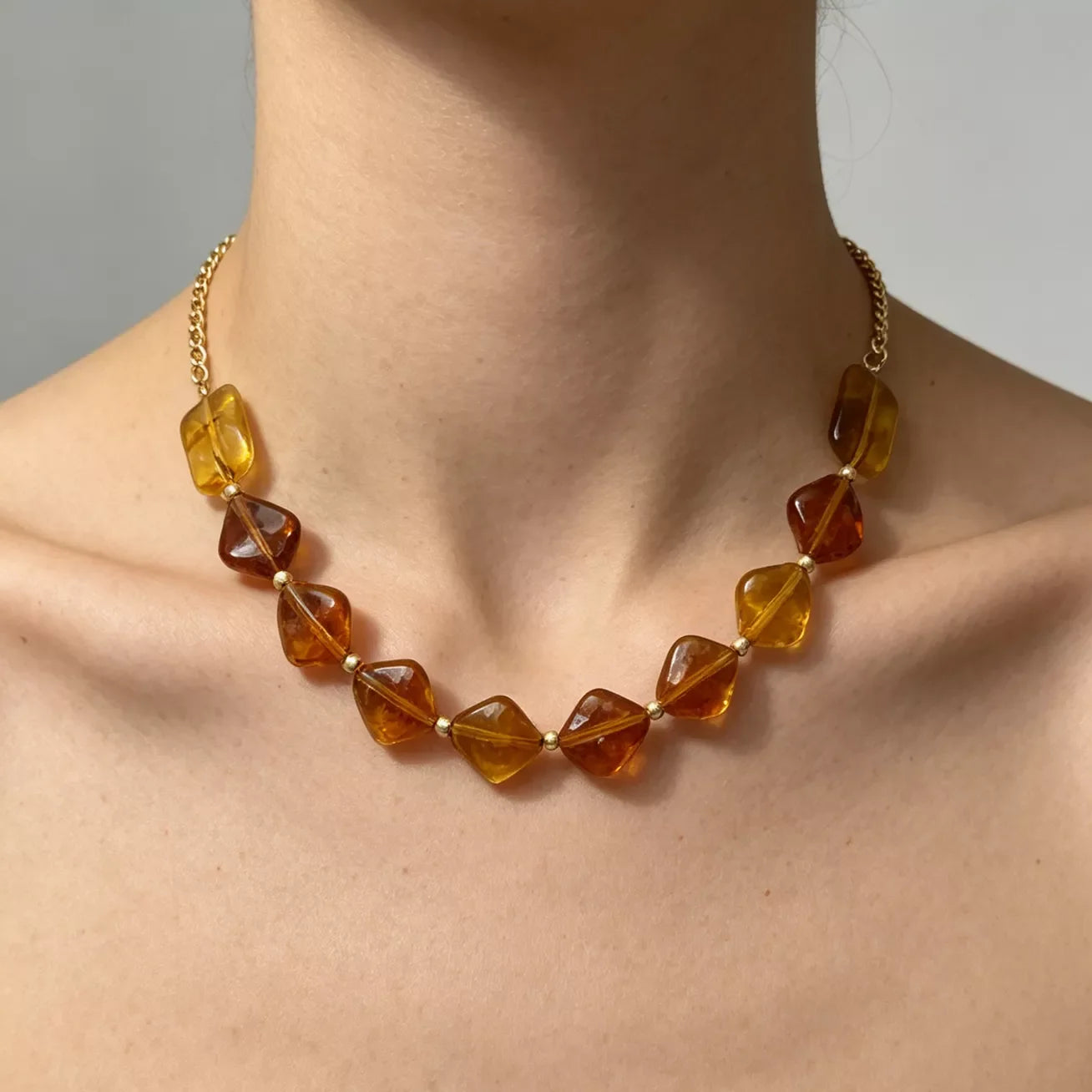 Geometric Acrylic Bead Necklace