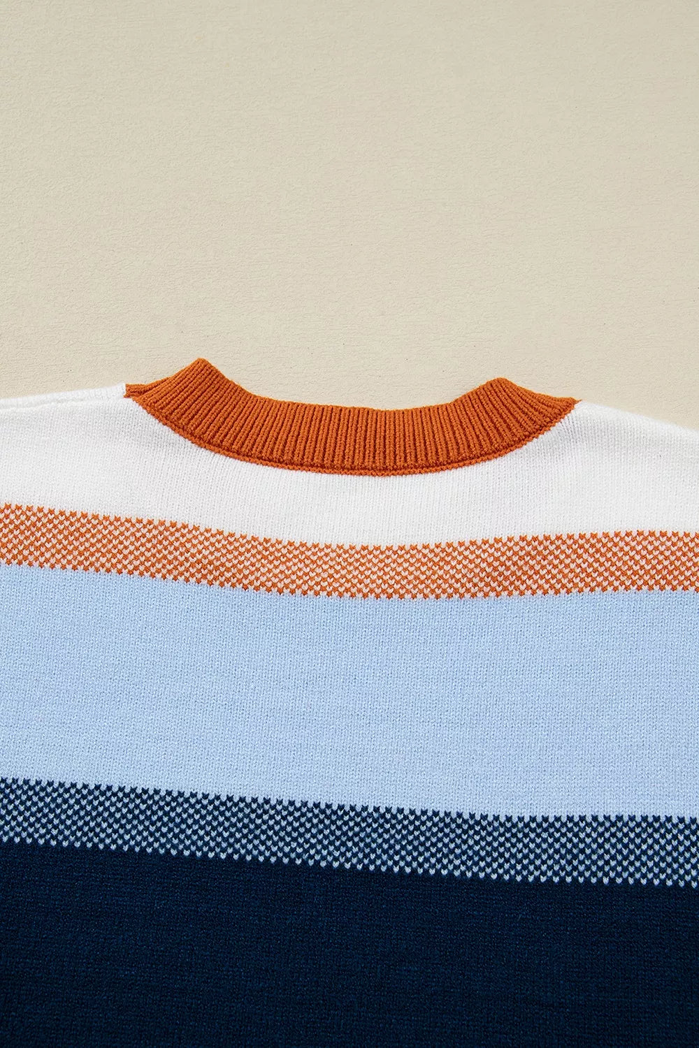 Color Block Round Neck Tunic Sweater