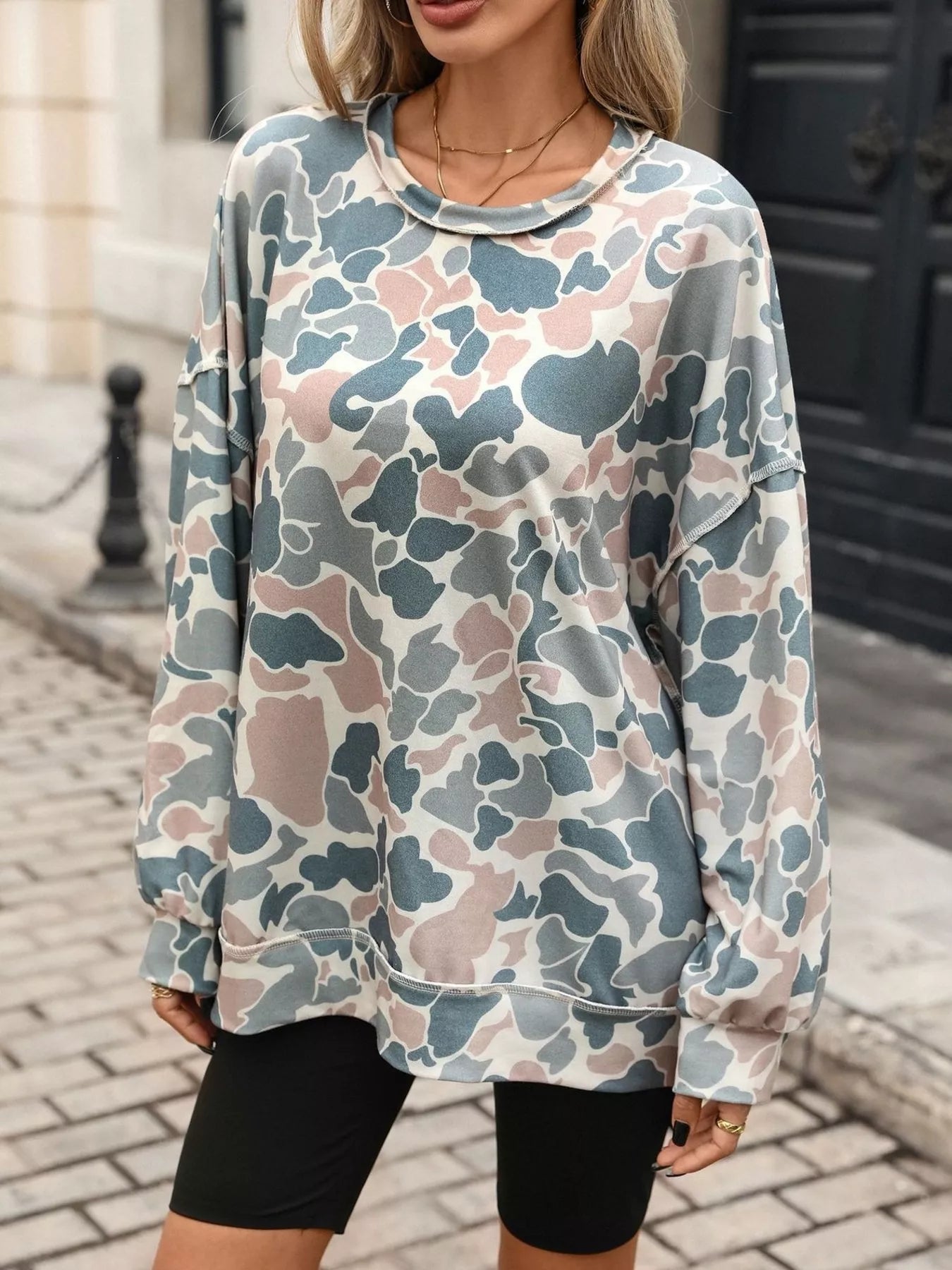 Printed Round Neck Sweatshirt
