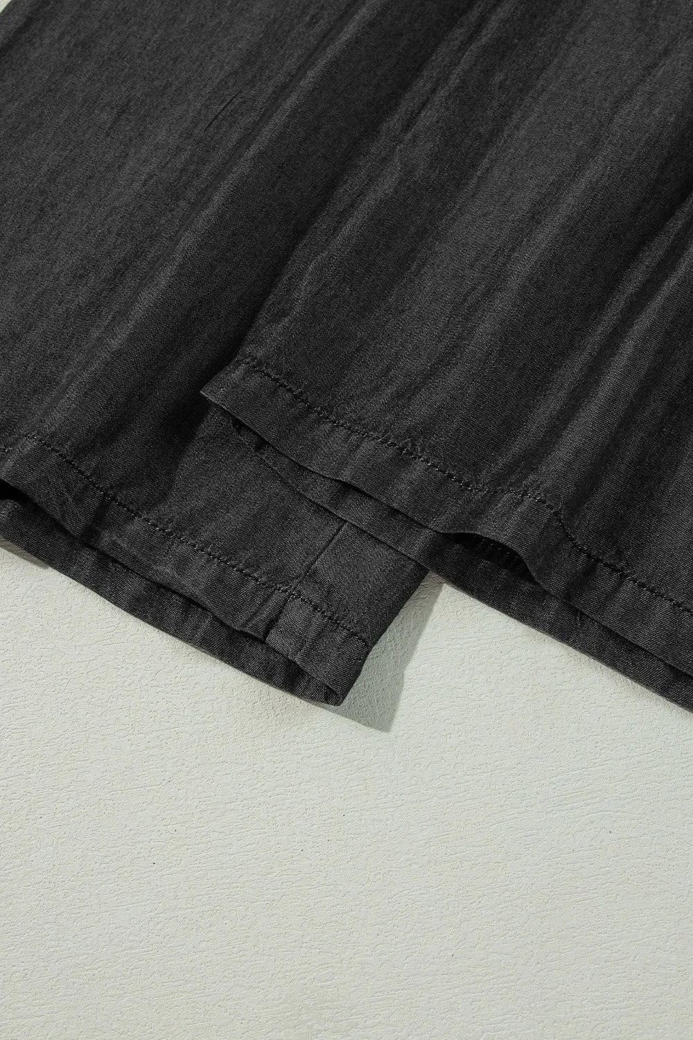 Side Pockets Frilled Smocked High Waist Wide Leg Pants