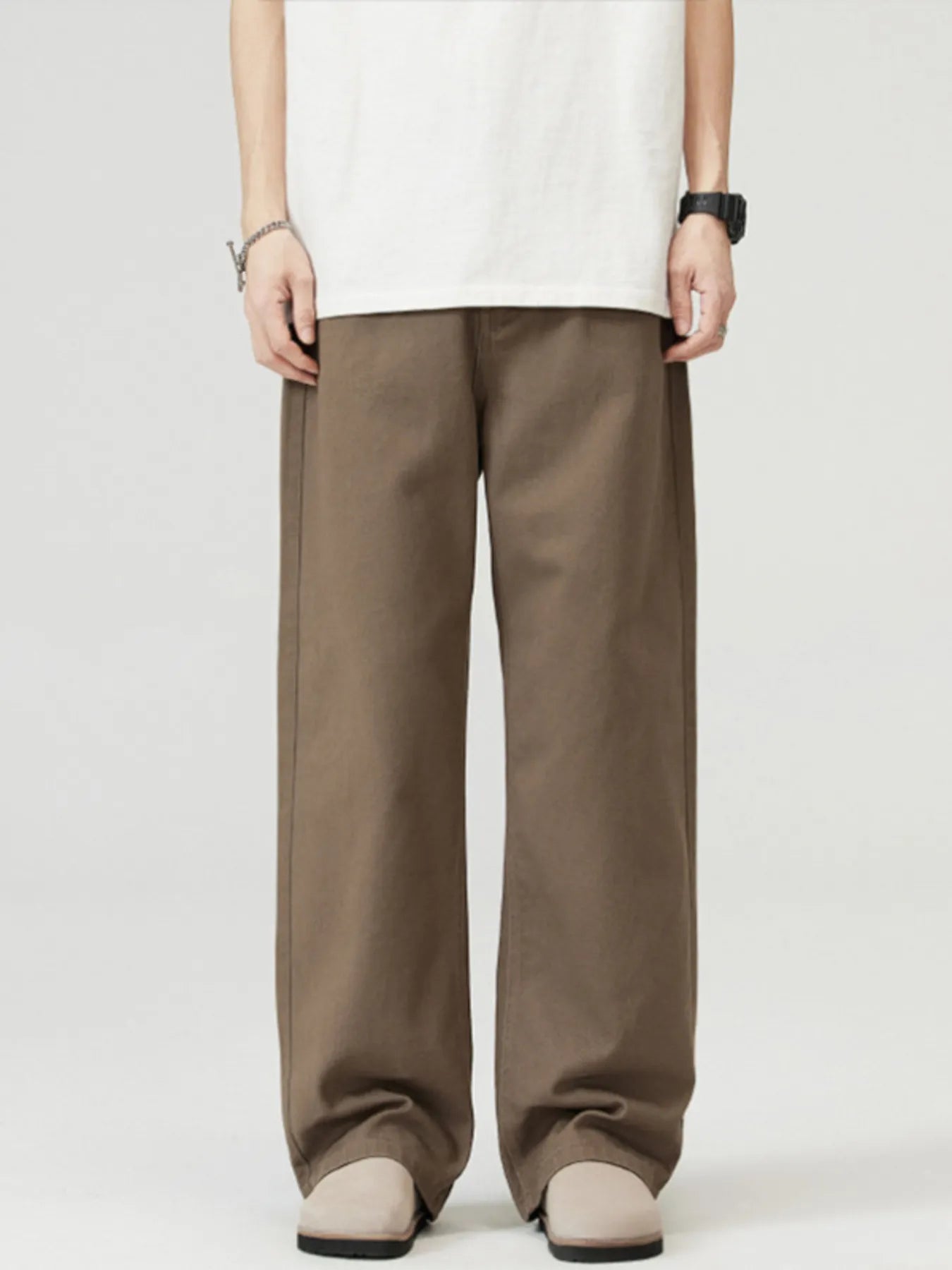 Men's Full Size Wide-Leg Pants Plus Size