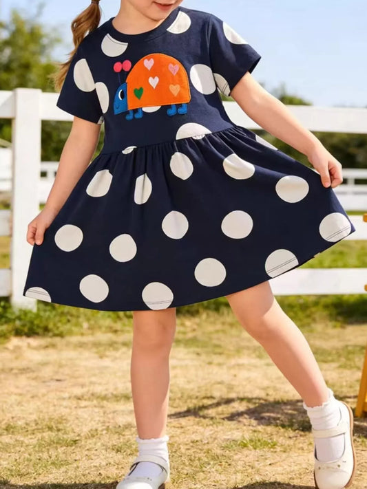 Children's Cute Ladybug Polka Dot Dress