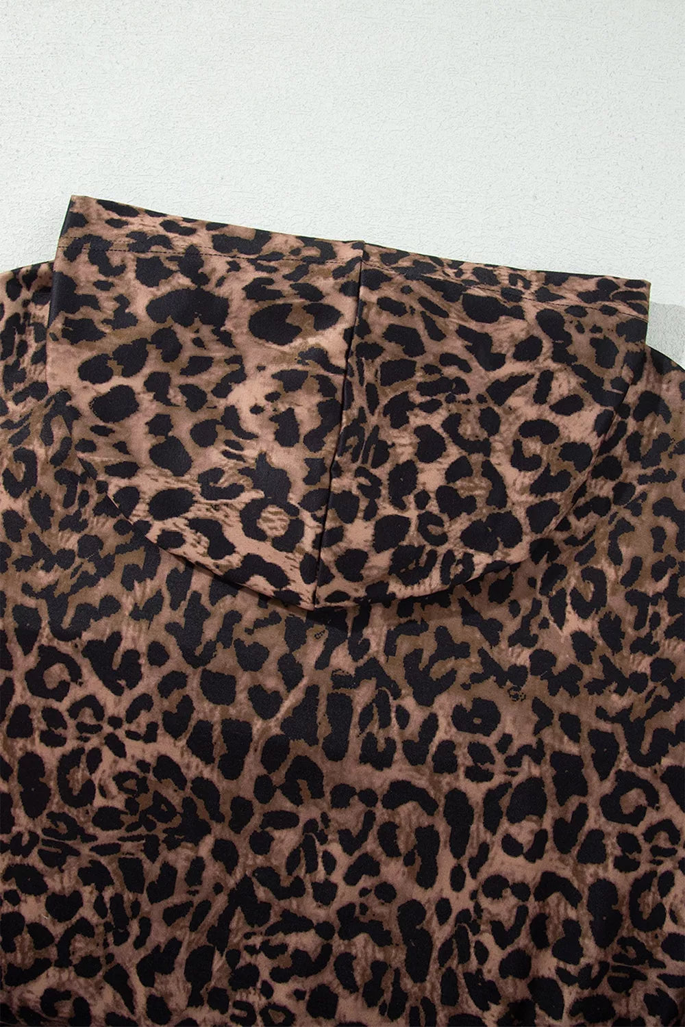Leopard Print Contrast Striped Detail Long Sleeve Top Pant Set