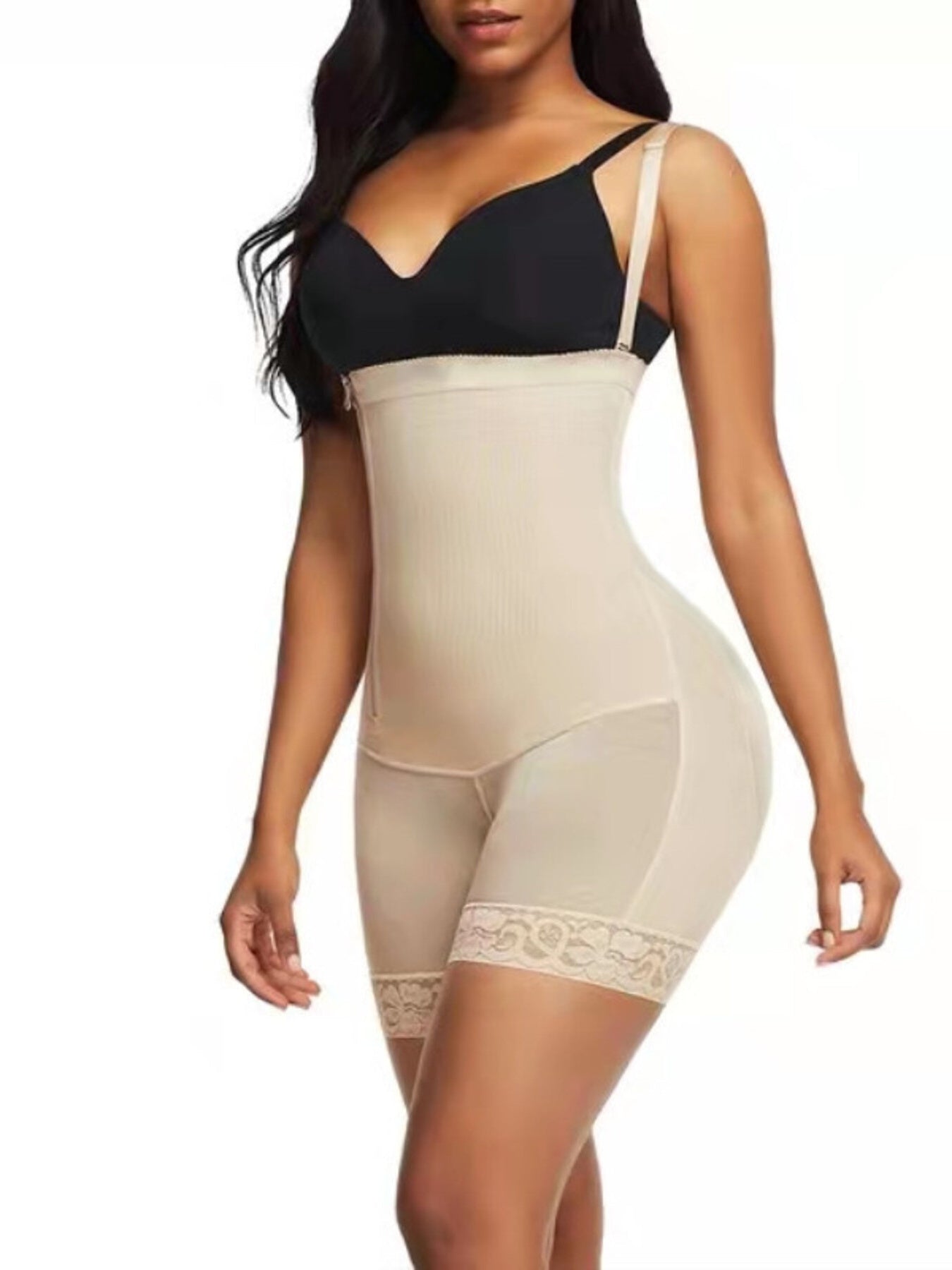 Full Size Lace Detail Tummy Control Shaping Romper Plus Size