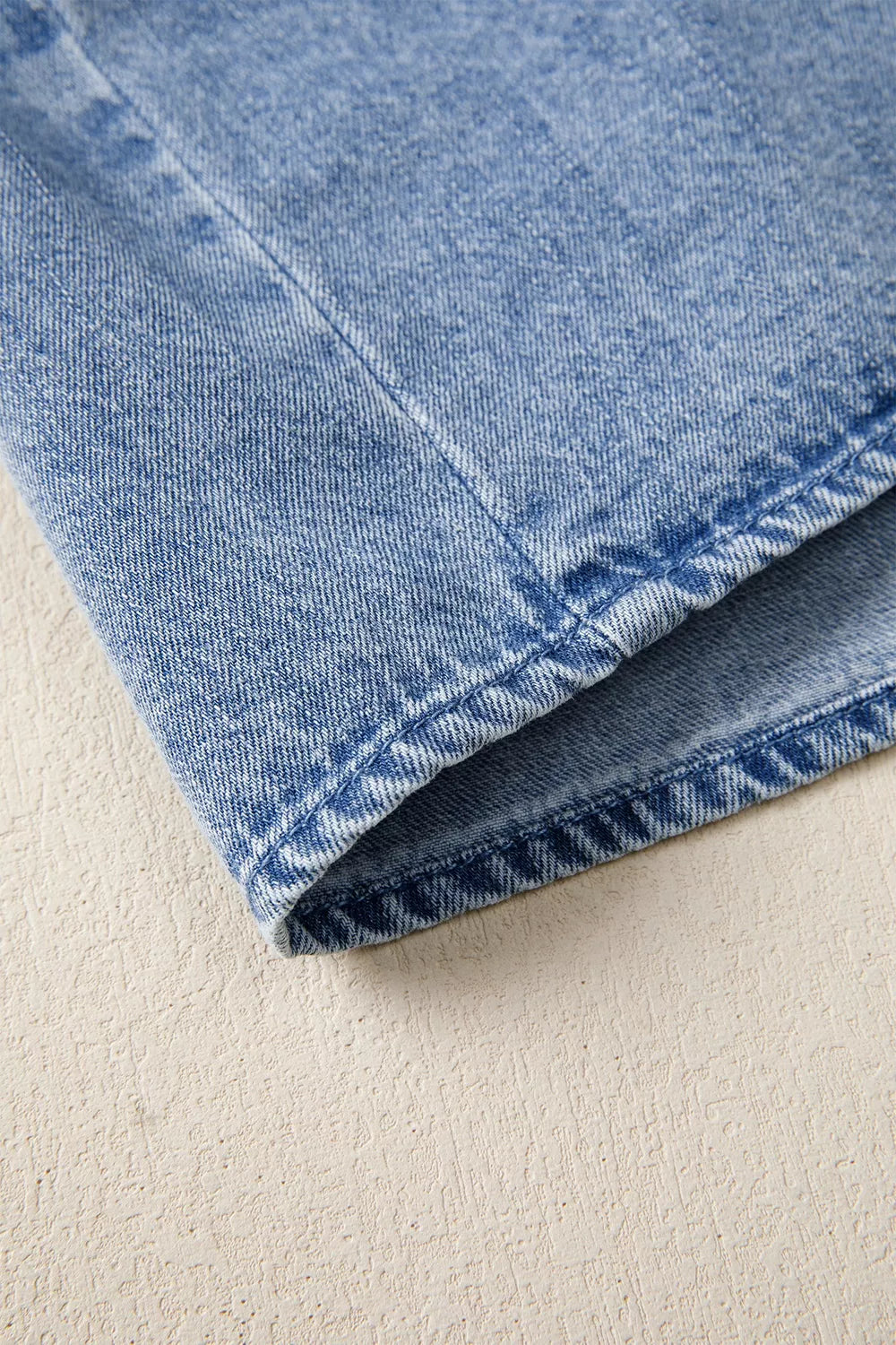 Puff Sleeve V Neck Ruffled Loose Denim Mini Dress