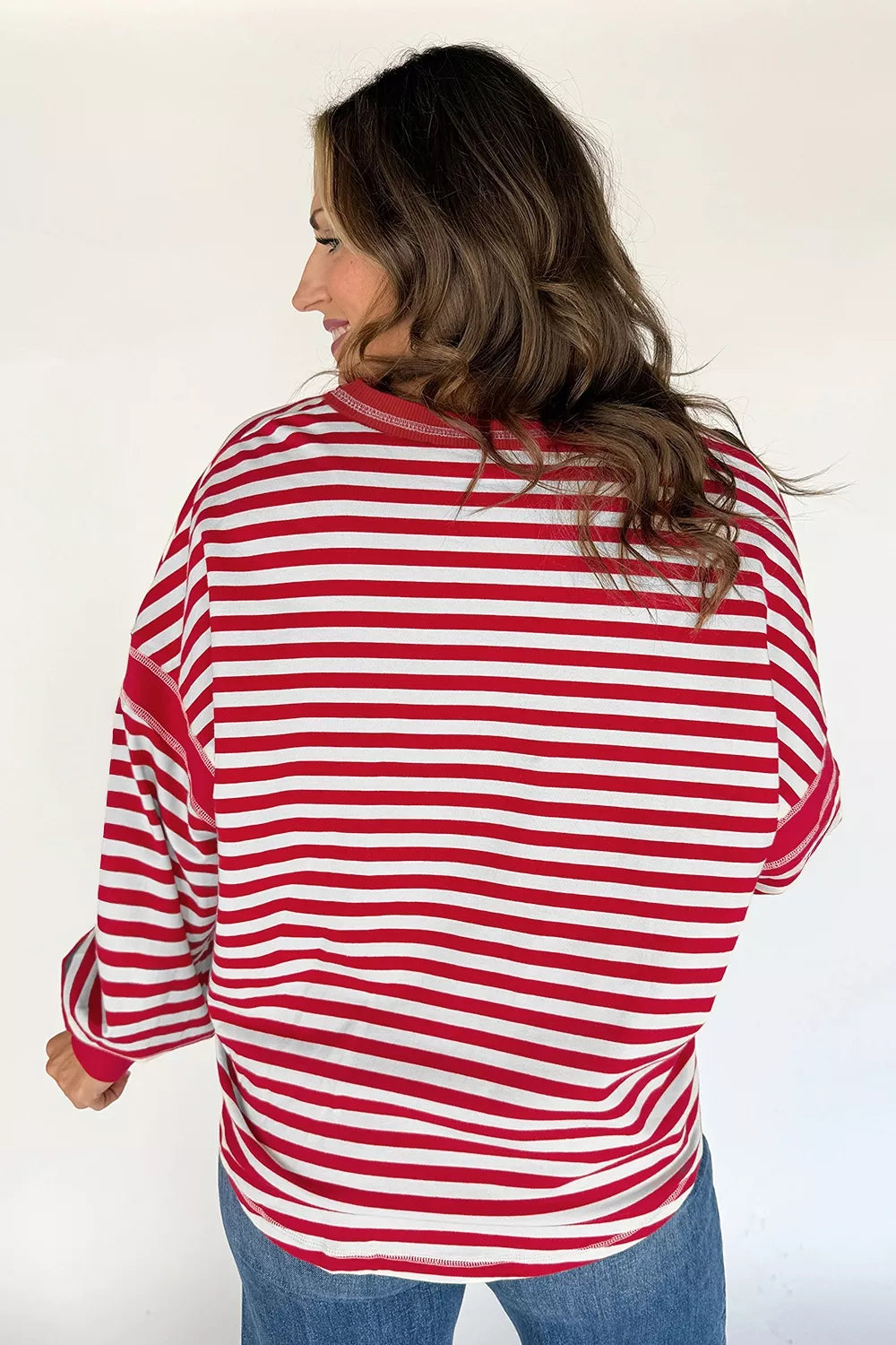 Striped Long Sleeve Casual Sweatshirt