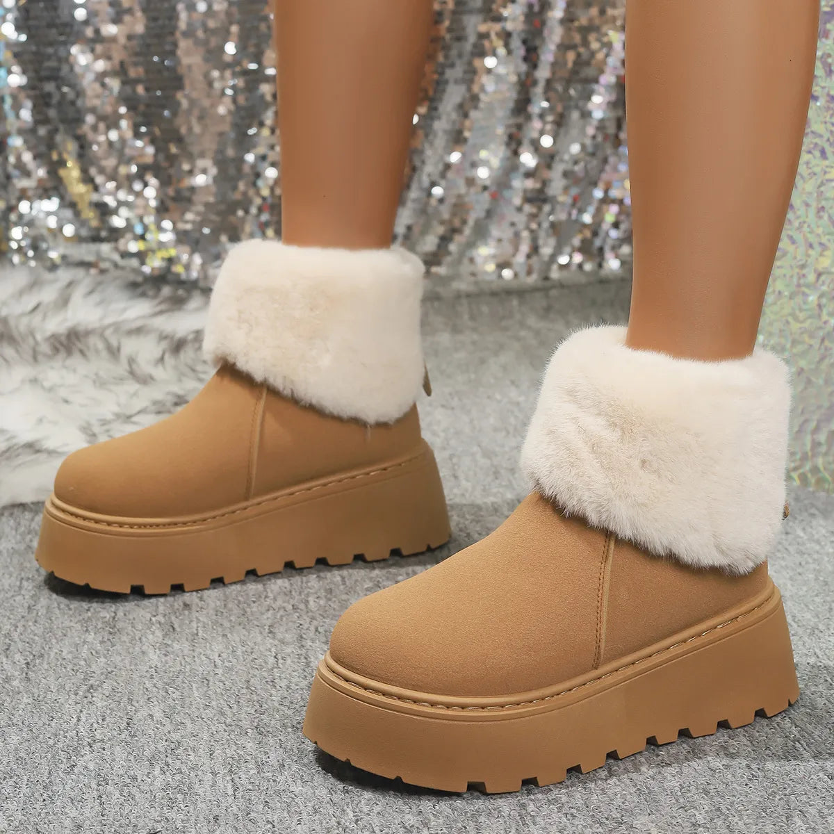 Round Toe Platform Boots