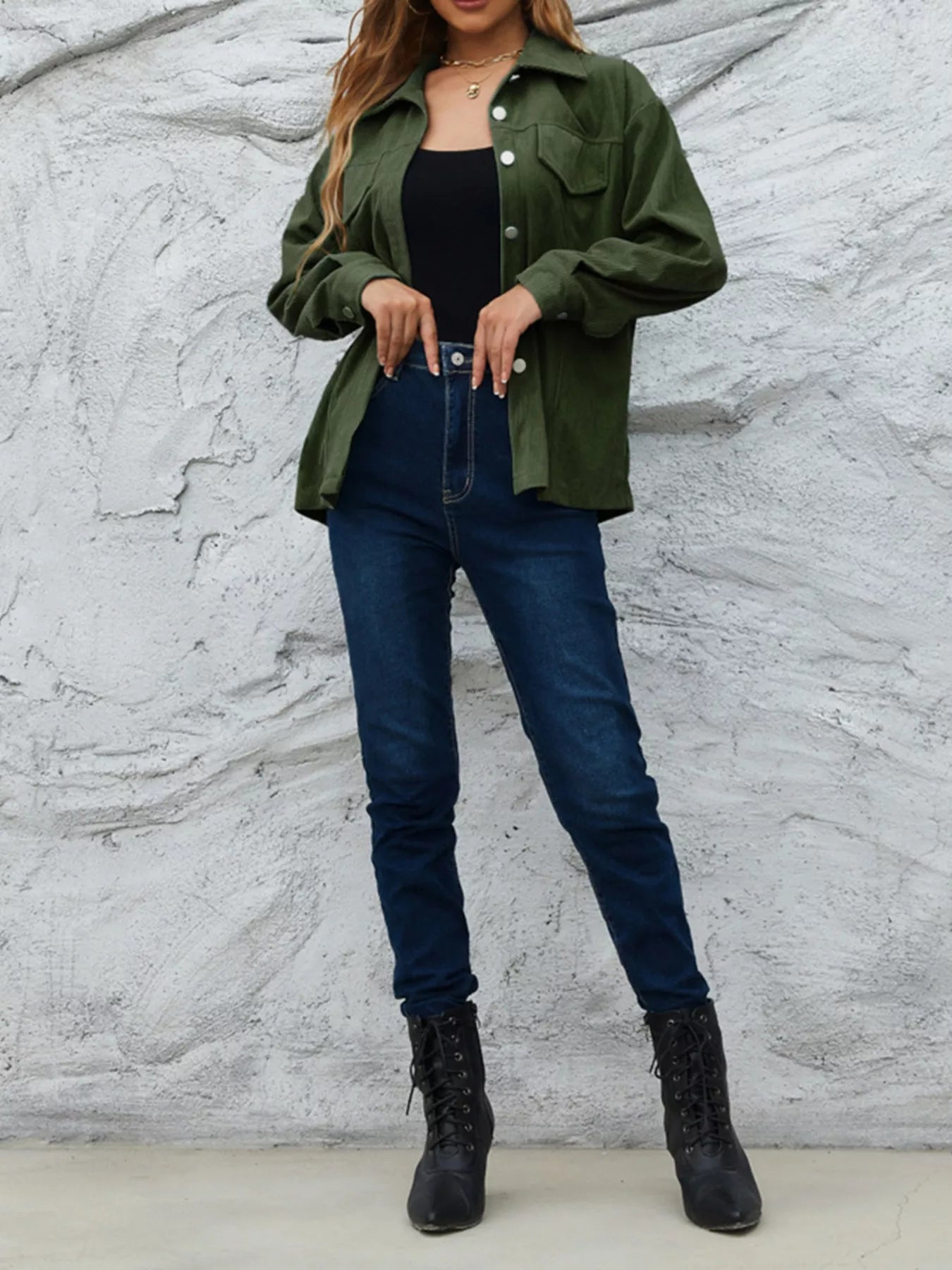 Corduroy Button-Down Shacket
