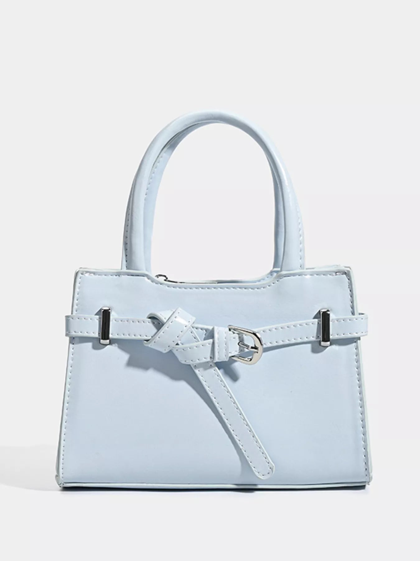 Buckle Decor Top Handle Handbag