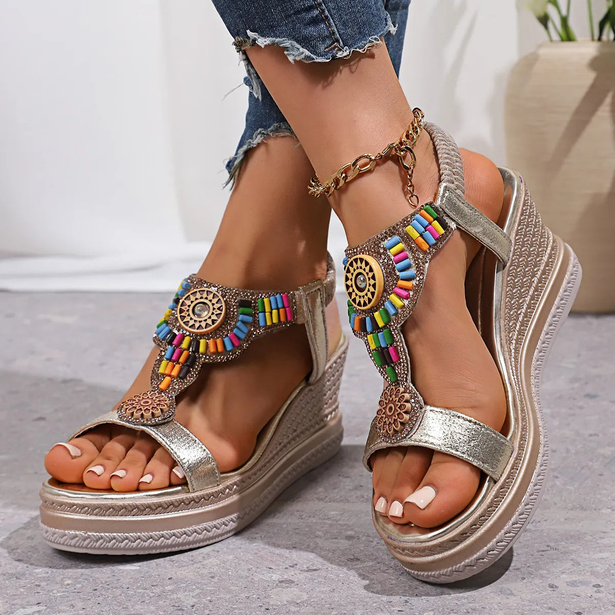 Open Toe Wedge Sandals