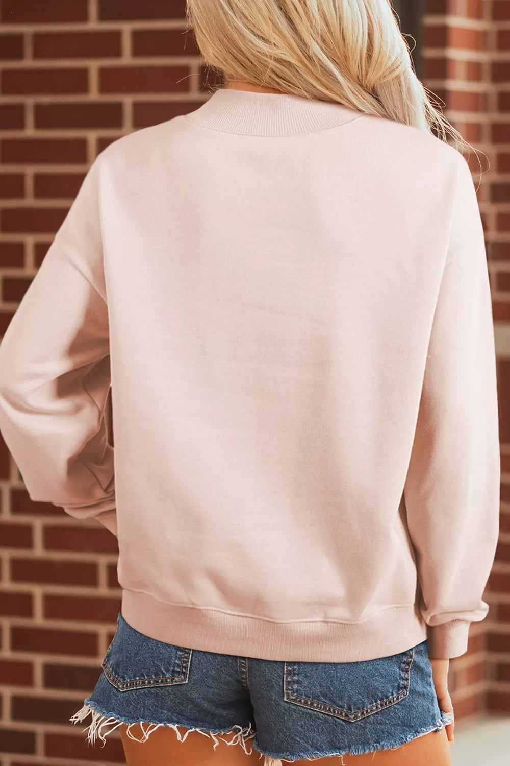 Western Cowboy Rodeo Print Mock Neck Sweatshirt