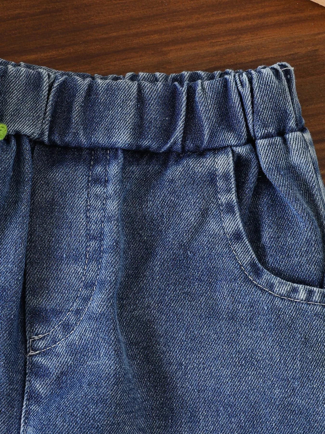 Children's Bow Tank and Denim Shorts Set