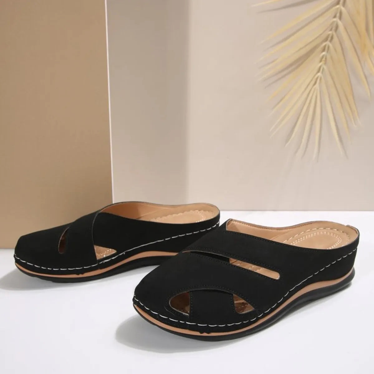 Round Toe Wedge Sandals